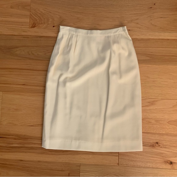 Vintage Academia Wool Blend Pencil Skirt in Cream - Picture 1 of 7